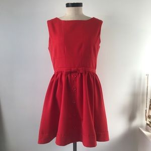 red fit-and-flare party dress